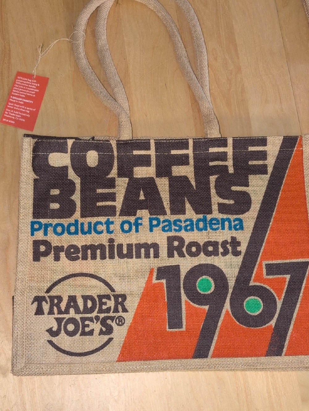 NEW Trader Joe's Coffee Jute Tote Bag - Picture 2 of 6